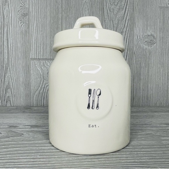 Rae Dunn canister / cookie jar  bundle bake , mix , eat jars with lids ceramic - Picture 12 of 15